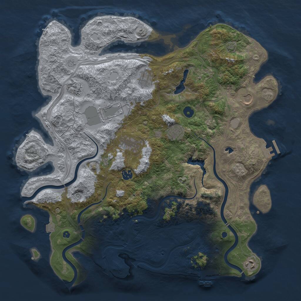 Rust Map: Procedural Map, Size: 4250, Seed: 13448, 15 Monuments