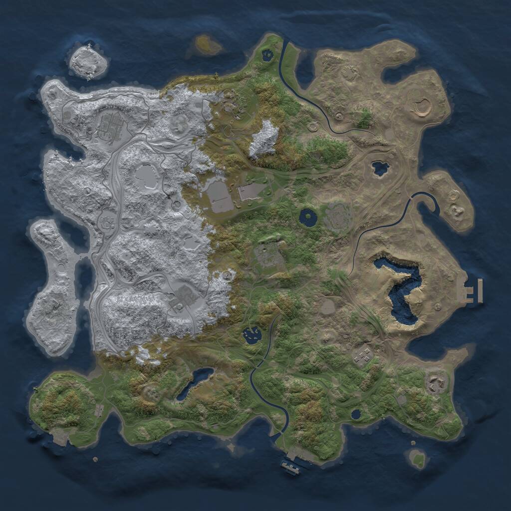 Rust Map: Procedural Map, Size: 4250, Seed: 1888186697, 16 Monuments