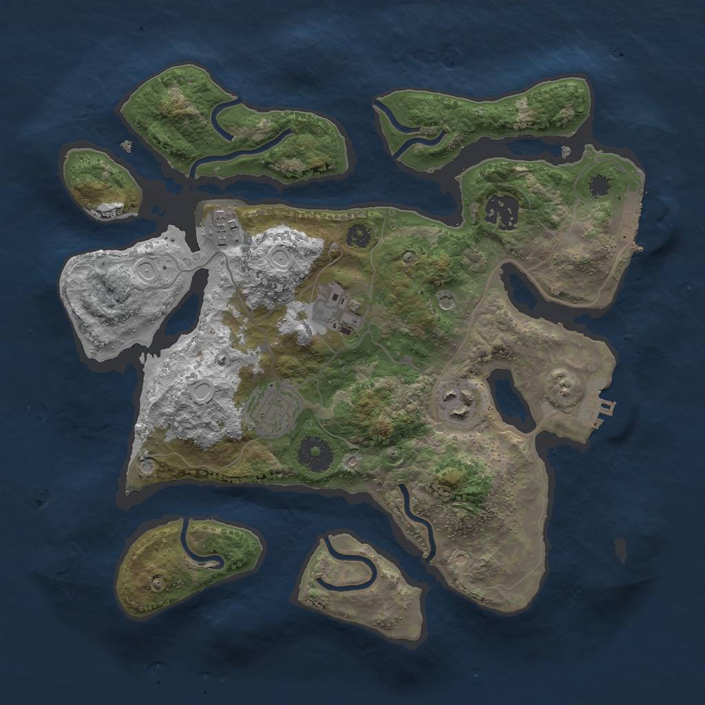 Rust Map: Procedural Map, Size: 3000, Seed: 159734826, 13 Monuments