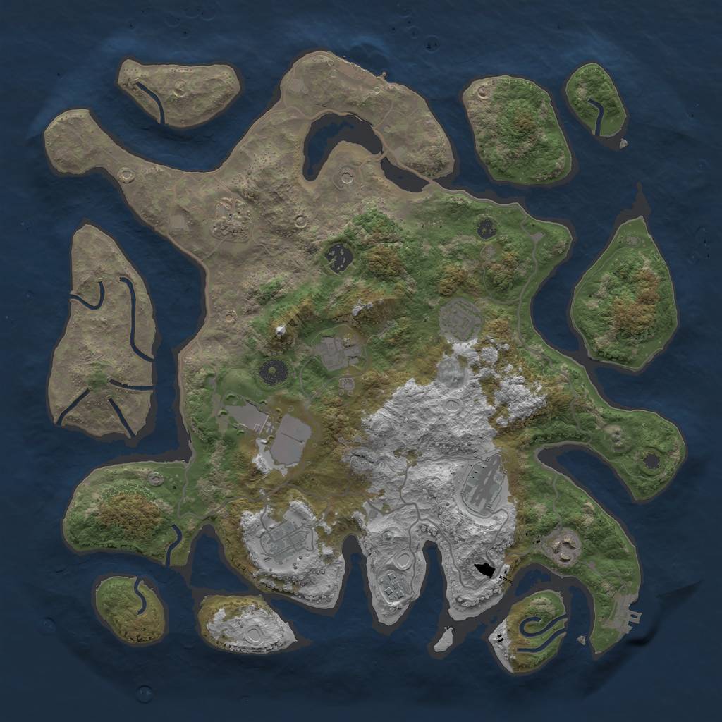 Rust Map: Procedural Map, Size: 4000, Seed: 96643441, 17 Monuments