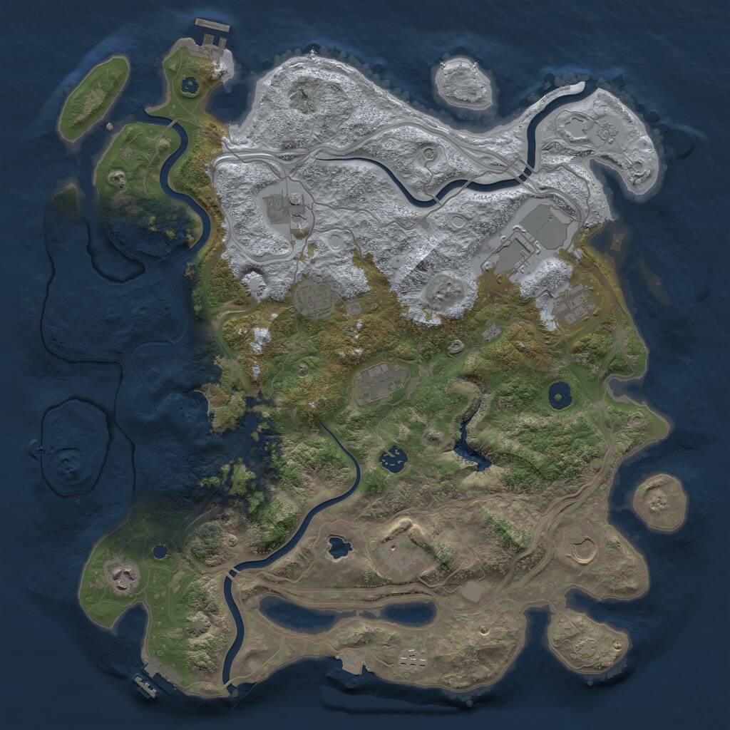 Rust Map: Procedural Map, Size: 4250, Seed: 800580537, 16 Monuments