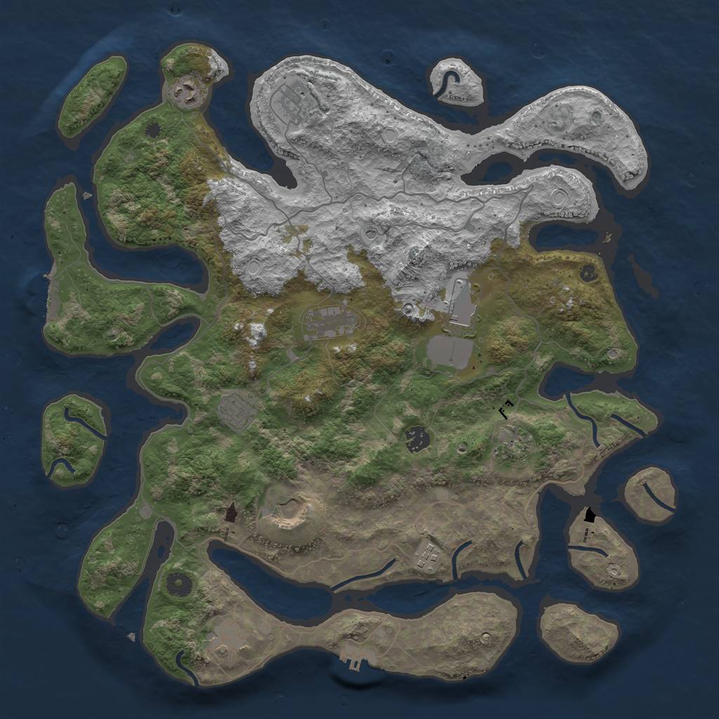 Rust Map: Procedural Map, Size: 4250, Seed: 800580537, 18 Monuments