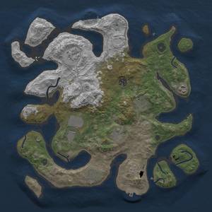 Thumbnail Rust Map: Procedural Map, Size: 3700, Seed: 7777, 16 Monuments