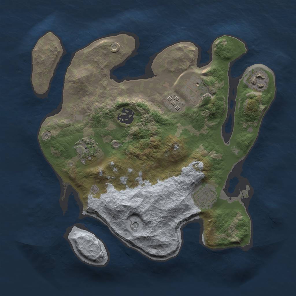 Rust Map: Barren, Size: 2700, Seed: 2100, 9 Monuments