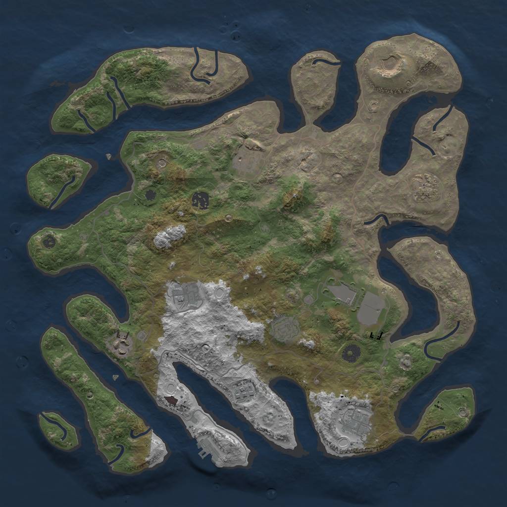 Rust Map: Procedural Map, Size: 4200, Seed: 592, 17 Monuments
