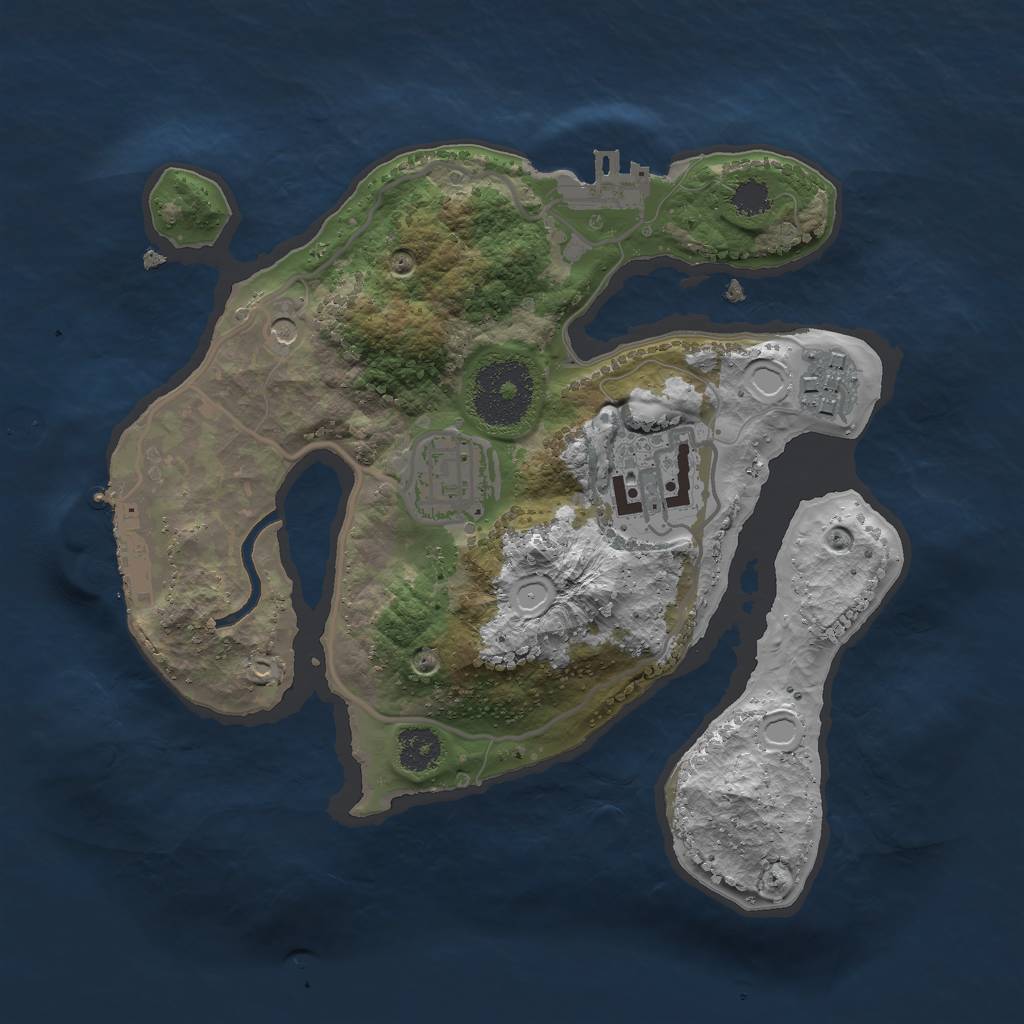 Rust Map: Procedural Map, Size: 2440, Seed: 1720940762, 11 Monuments