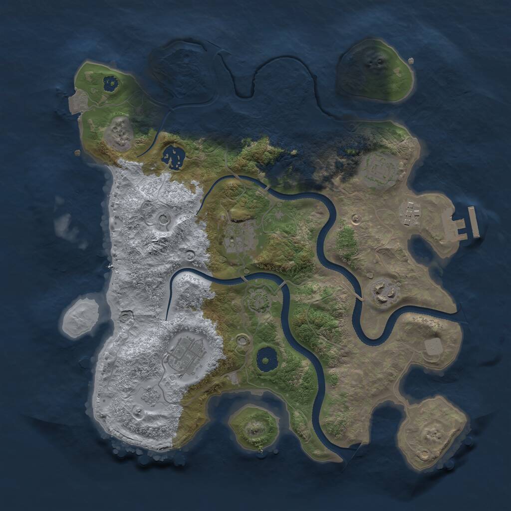 Rust Map: Procedural Map, Size: 3275, Seed: 100, 11 Monuments