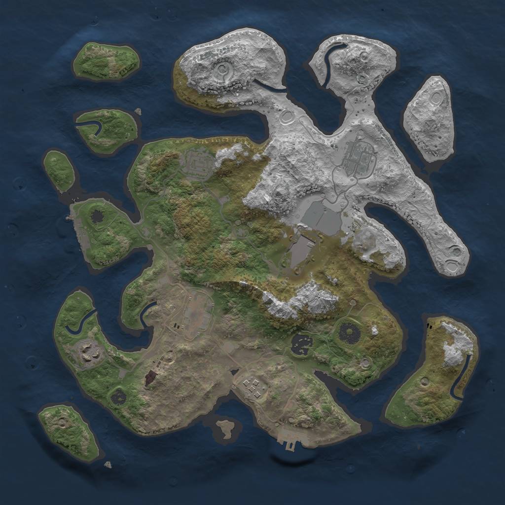 Rust Map: Procedural Map, Size: 3500, Seed: 2318732, 15 Monuments
