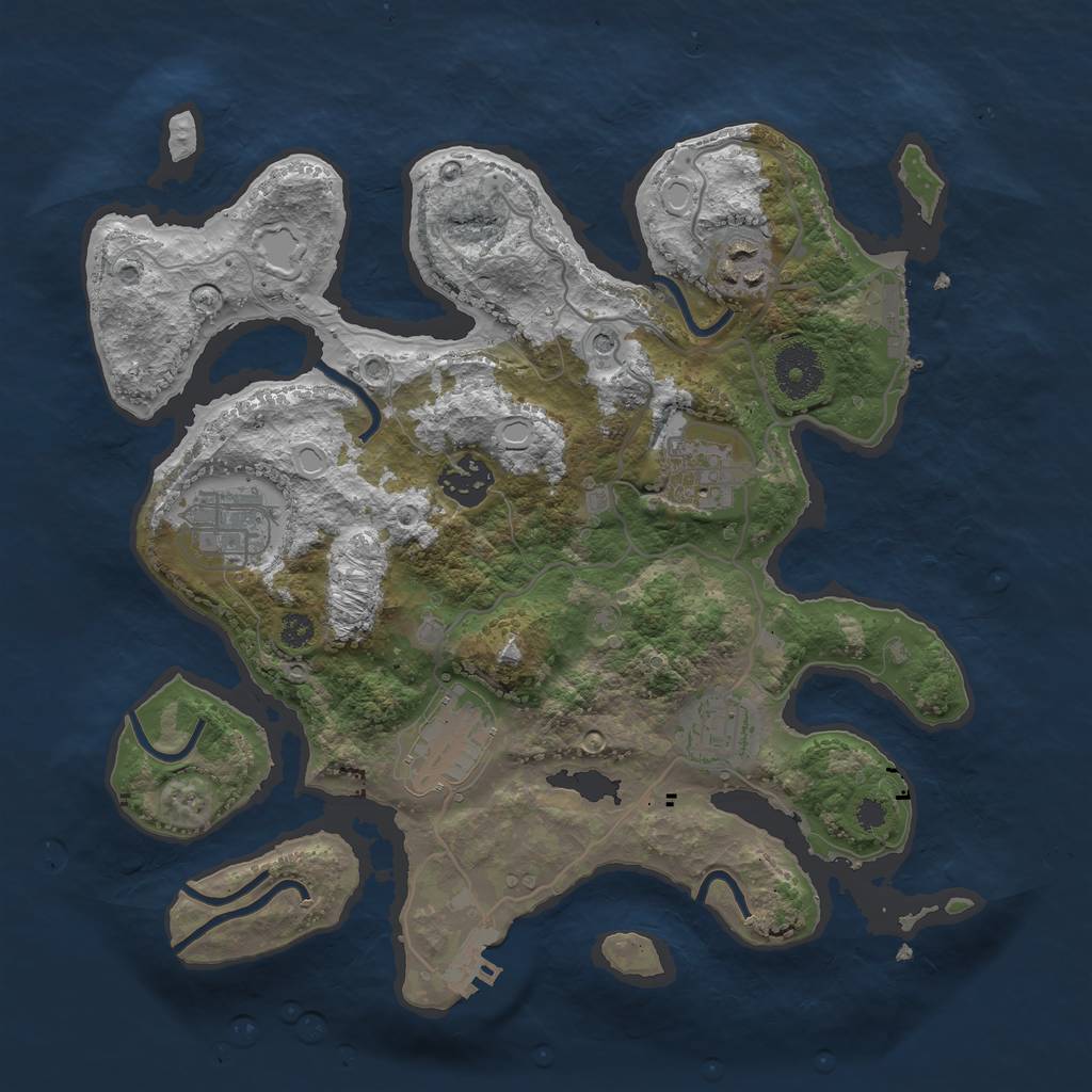Rust Map: Procedural Map, Size: 3200, Seed: 5480245, 14 Monuments