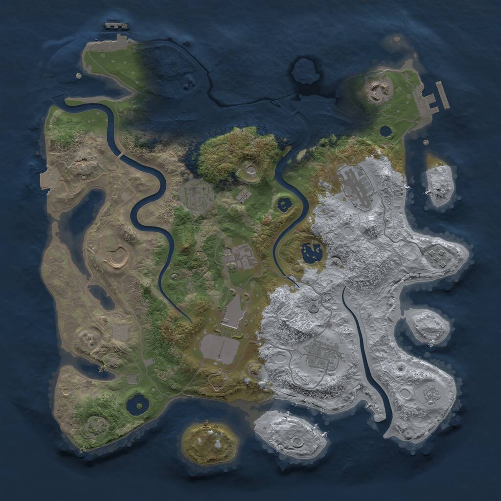 Rust Map: Procedural Map, Size: 3500, Seed: 4815733, 15 Monuments
