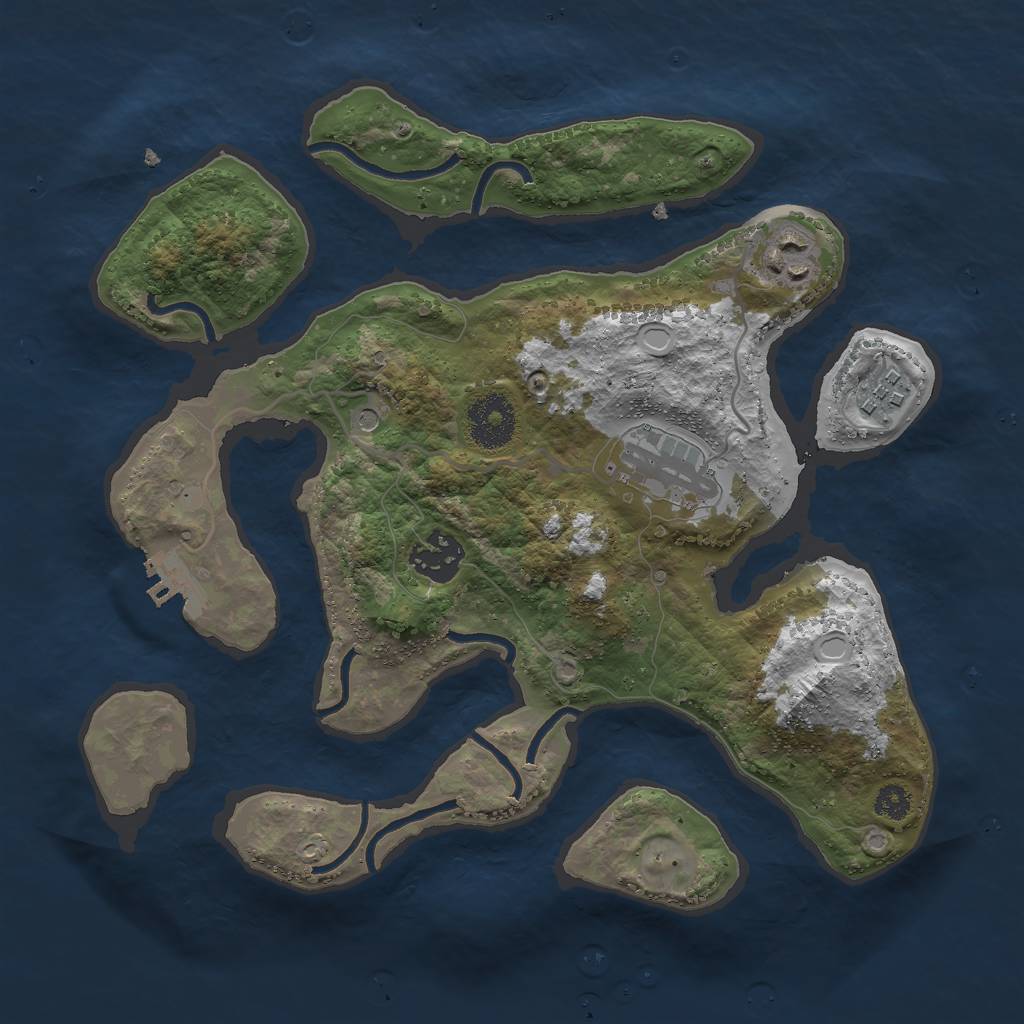Rust Map: Procedural Map, Size: 3000, Seed: 1274804581, 11 Monuments