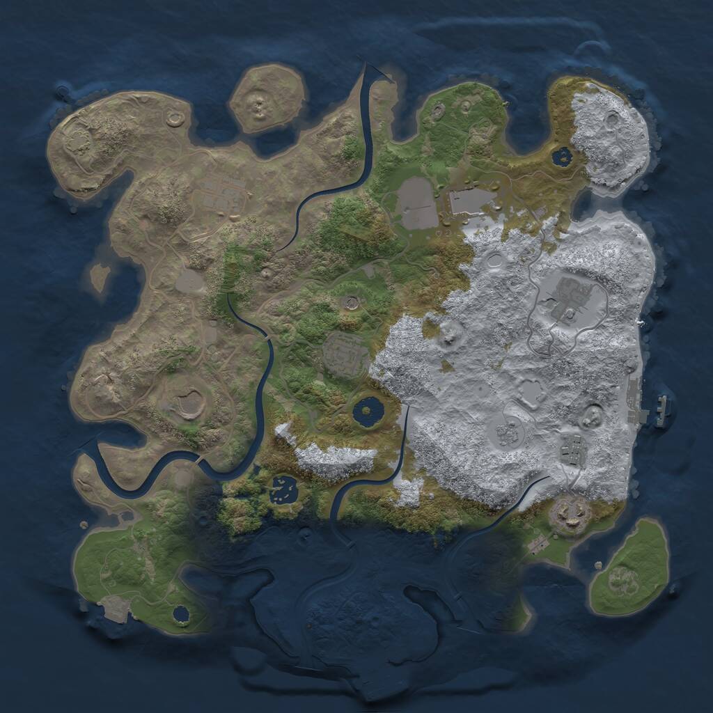 Rust Map: Procedural Map, Size: 3600, Seed: 1440280960, 14 Monuments