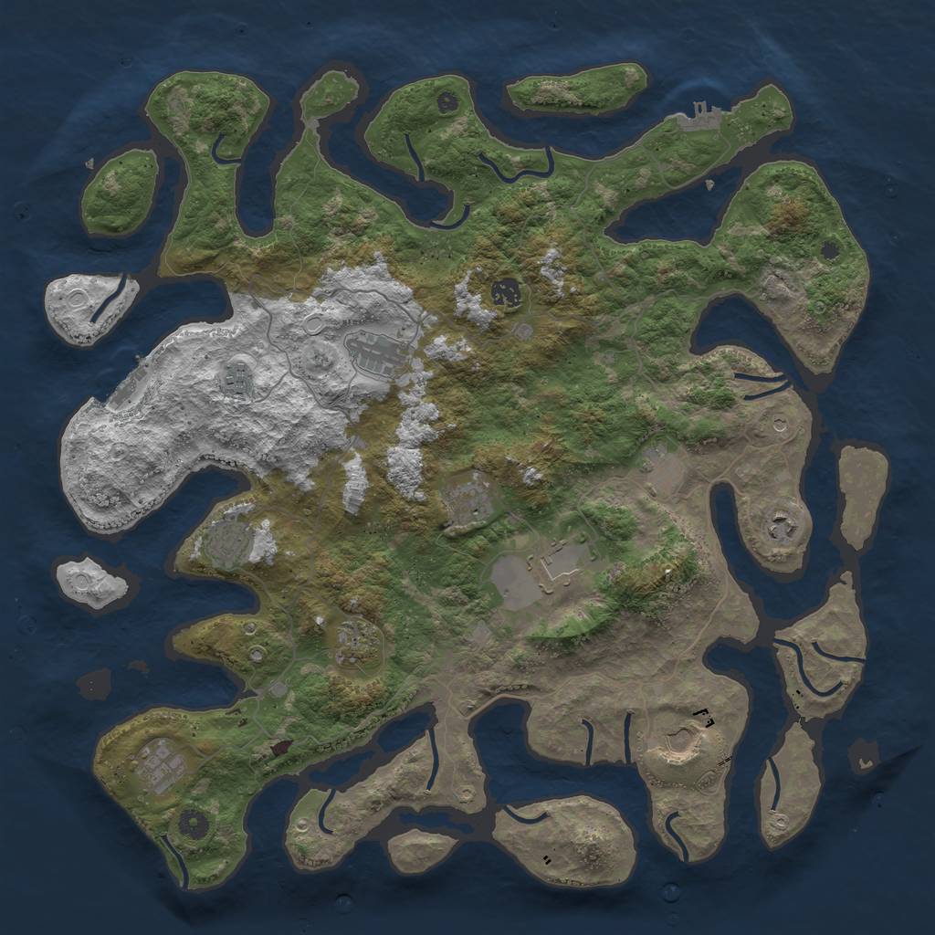 Rust Map: Procedural Map, Size: 4600, Seed: 67867, 19 Monuments