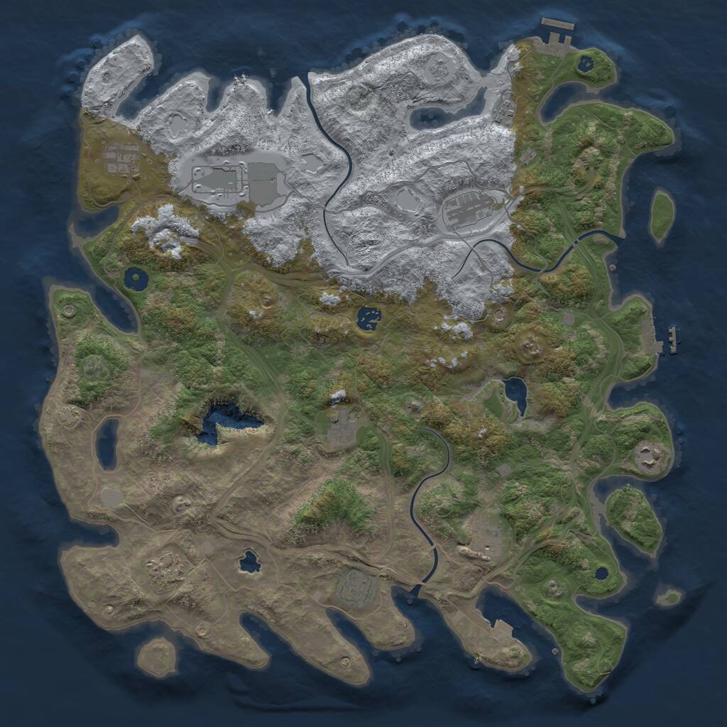 Rust Map: Procedural Map, Size: 4476, Seed: 2005990896, 16 Monuments