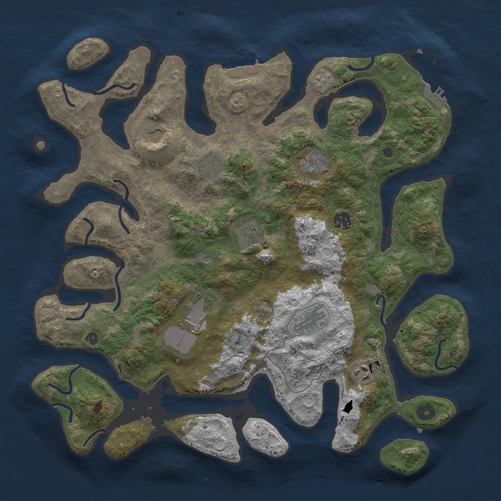 Rust Map: Procedural Map, Size: 4250, Seed: 260342255, 17 Monuments