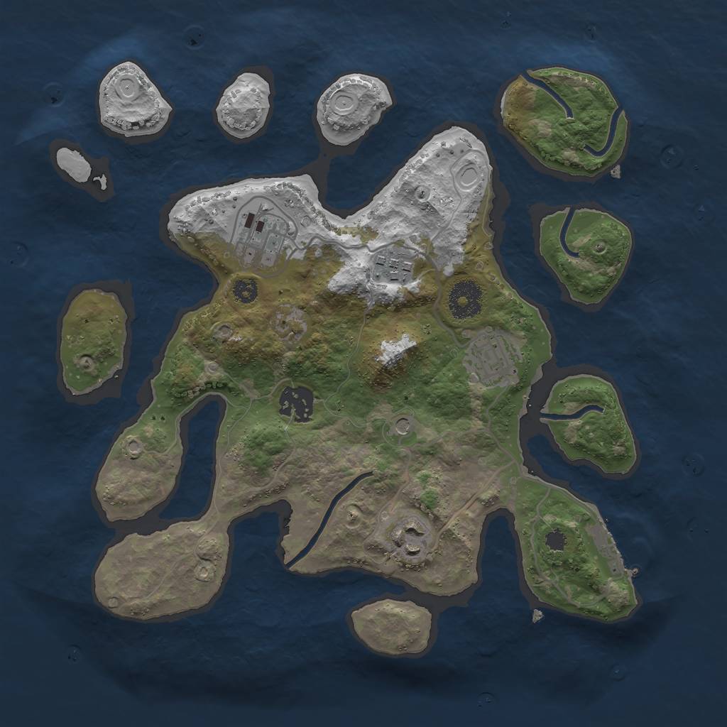 Rust Map: Procedural Map, Size: 3000, Seed: 561227654, 12 Monuments