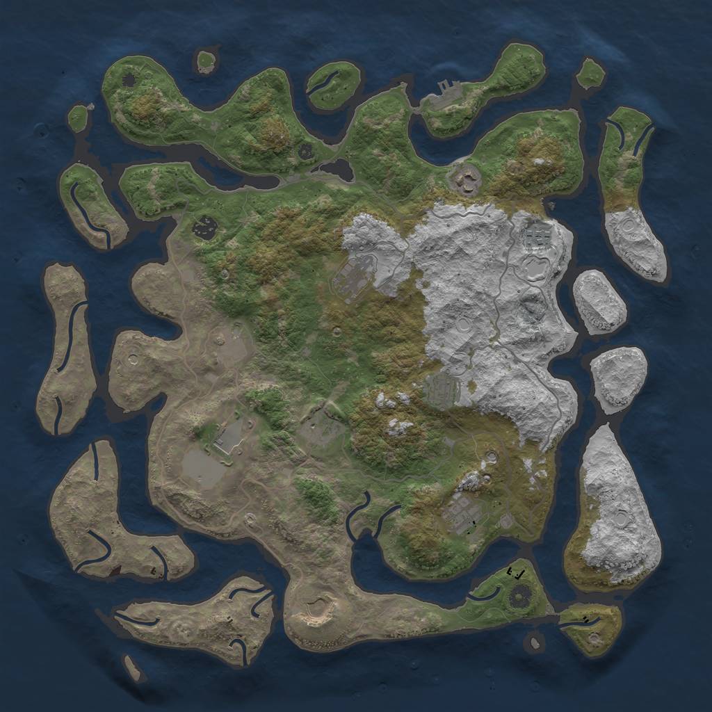 Rust Map: Procedural Map, Size: 4500, Seed: 202, 17 Monuments