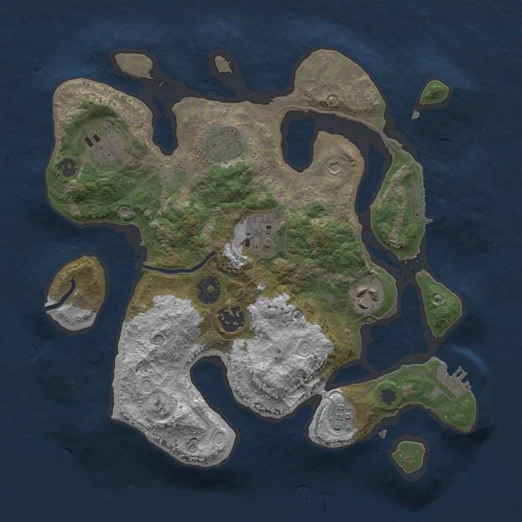 Rust Map: Procedural Map, Size: 3000, Seed: 1789603948, 14 Monuments