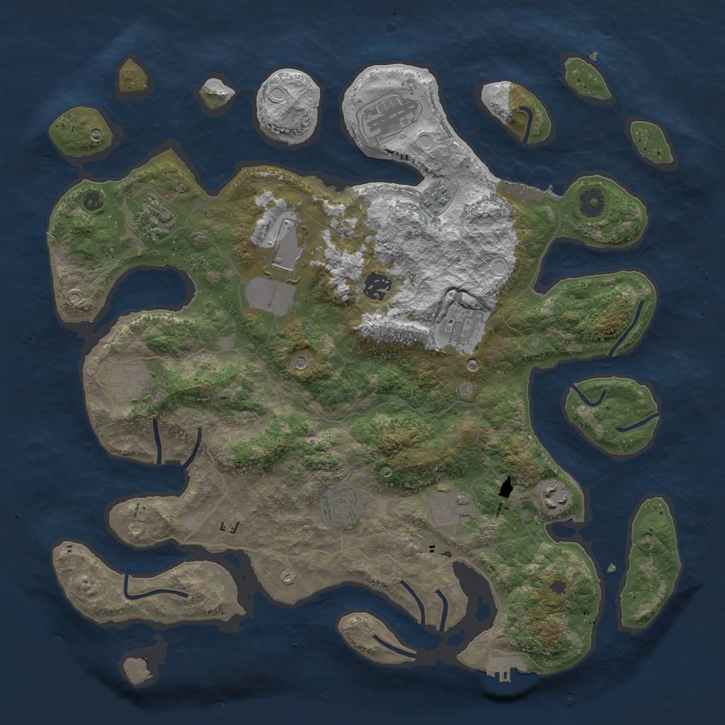 Rust Map: Procedural Map, Size: 4000, Seed: 520520, 18 Monuments