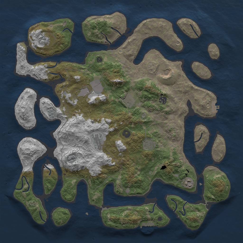 Rust Map: Procedural Map, Size: 4500, Seed: 9512034, 17 Monuments
