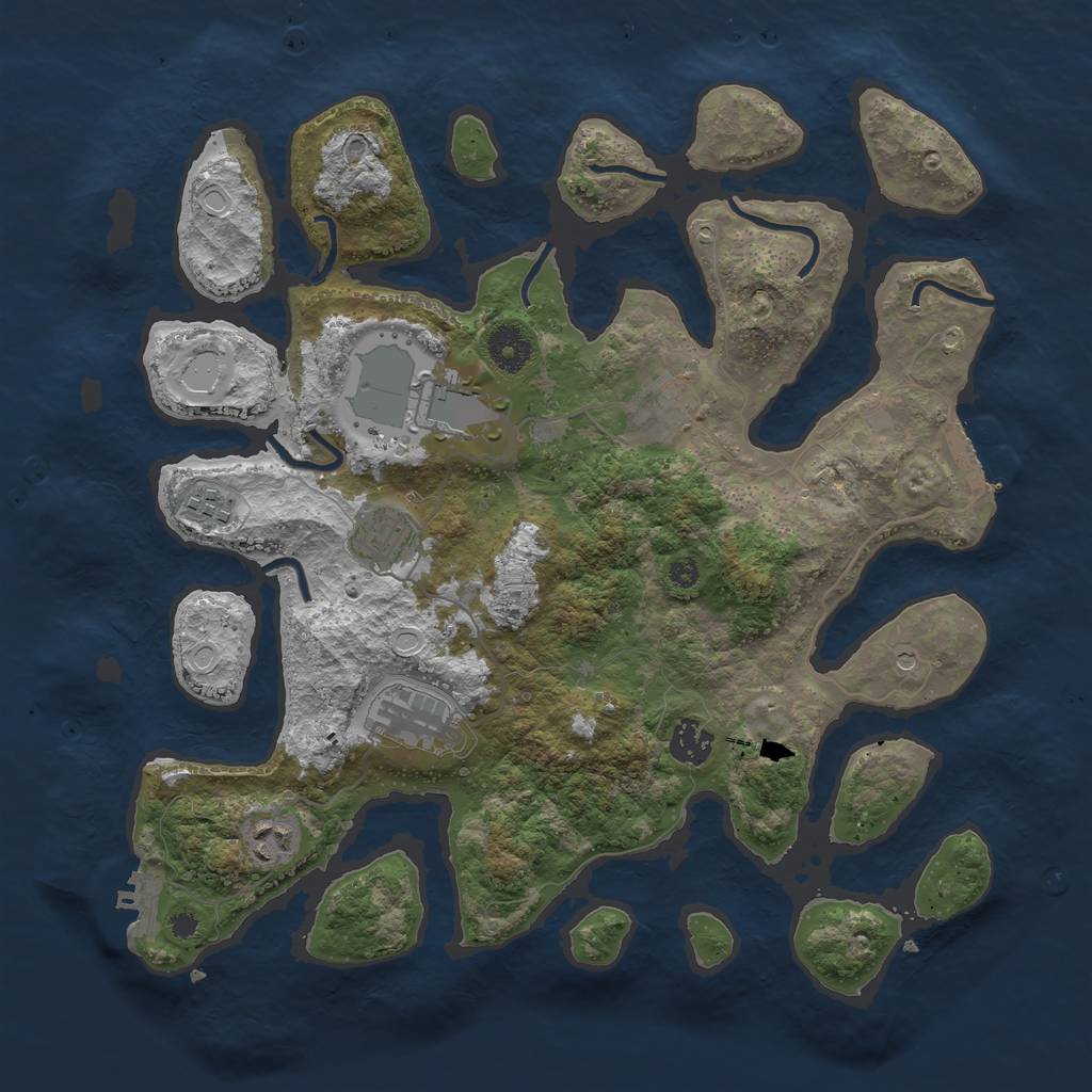 Rust Map: Procedural Map, Size: 3700, Seed: 24819, 15 Monuments