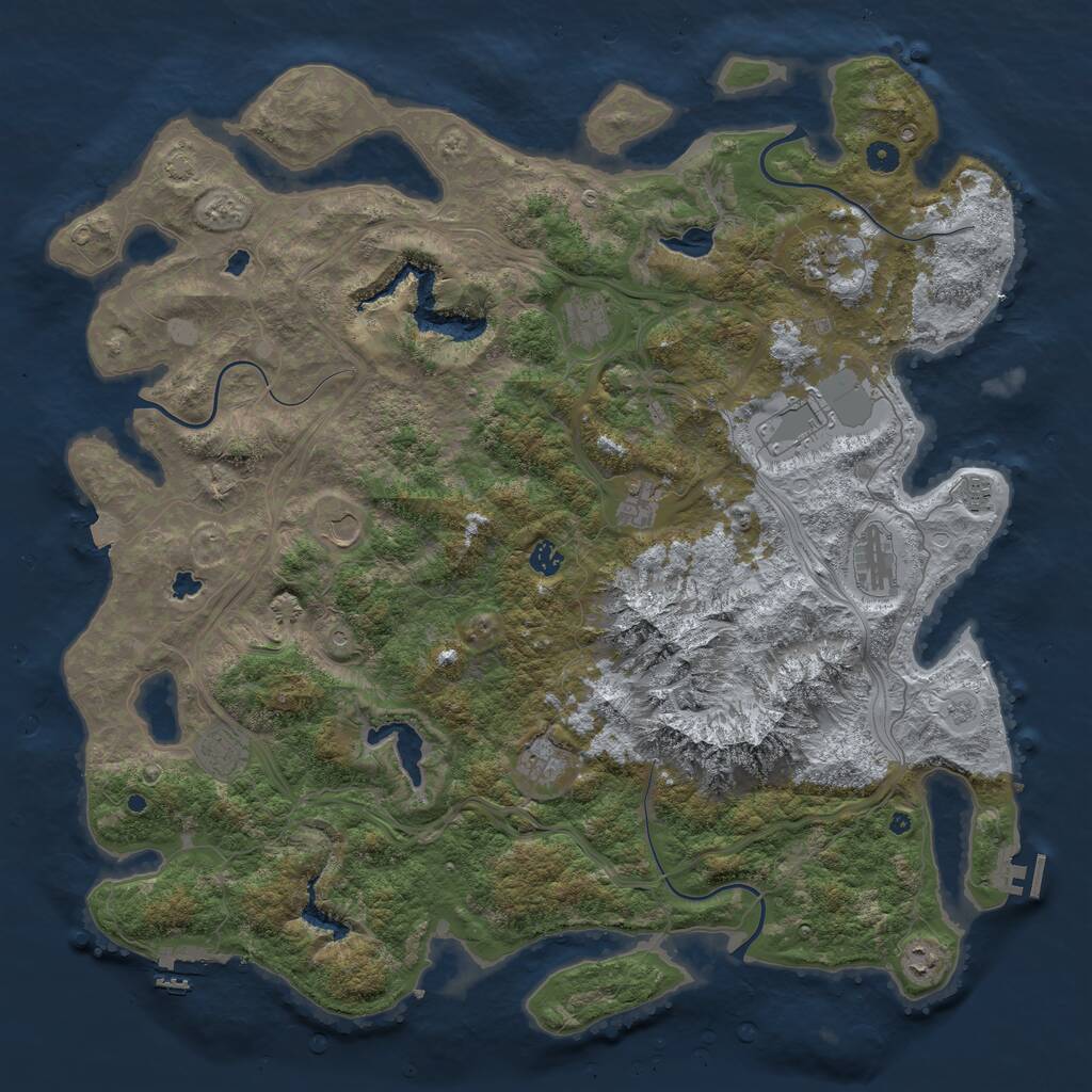 Rust Map: Procedural Map, Size: 5000, Seed: 802446, 17 Monuments