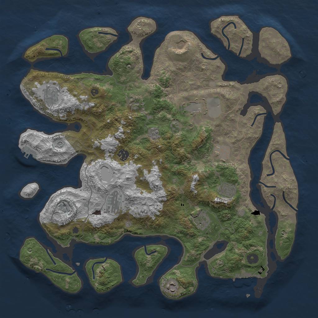 Rust Map: Procedural Map, Size: 4250, Seed: 261500178, 19 Monuments