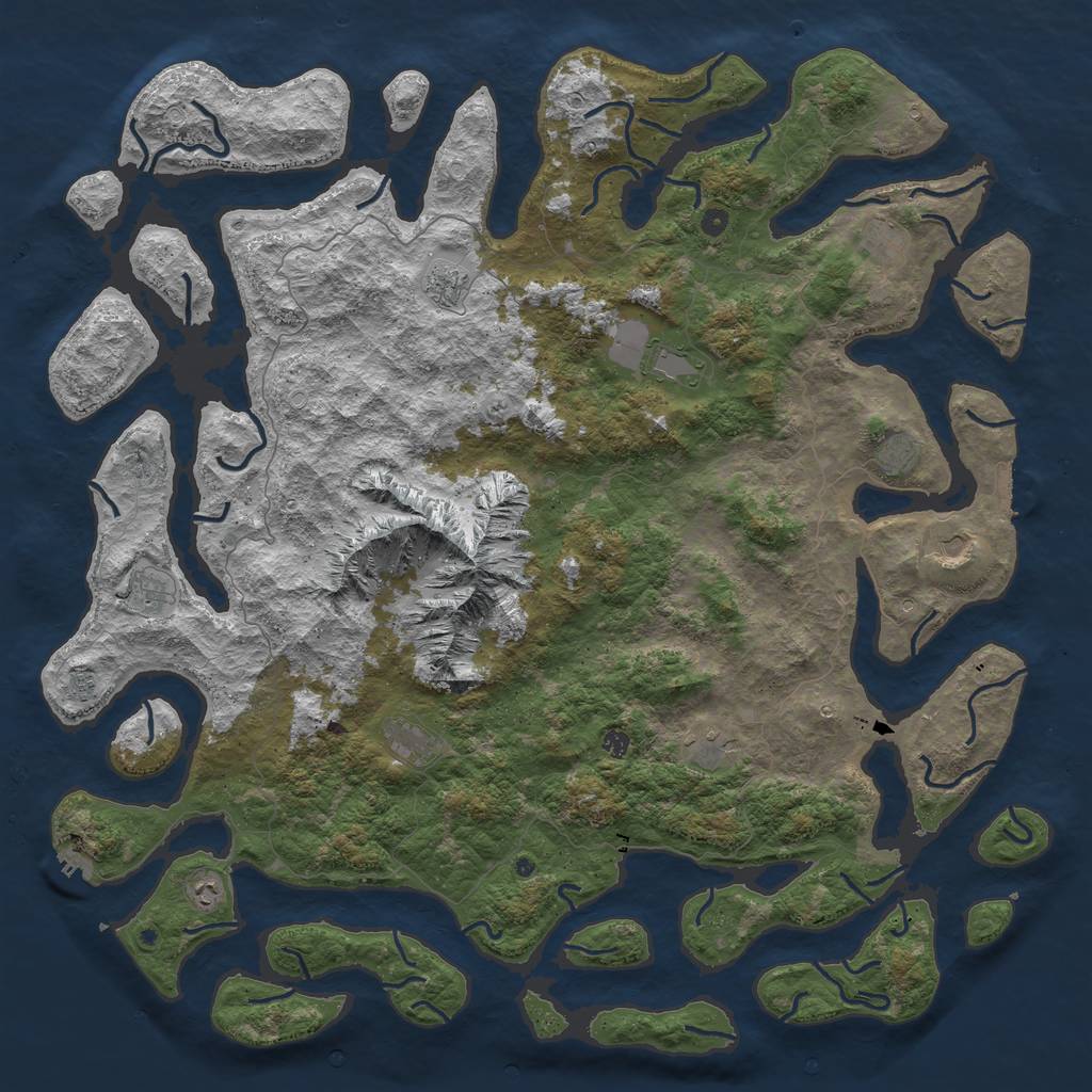 Rust Map: Procedural Map, Size: 6000, Seed: 7165885, 19 Monuments