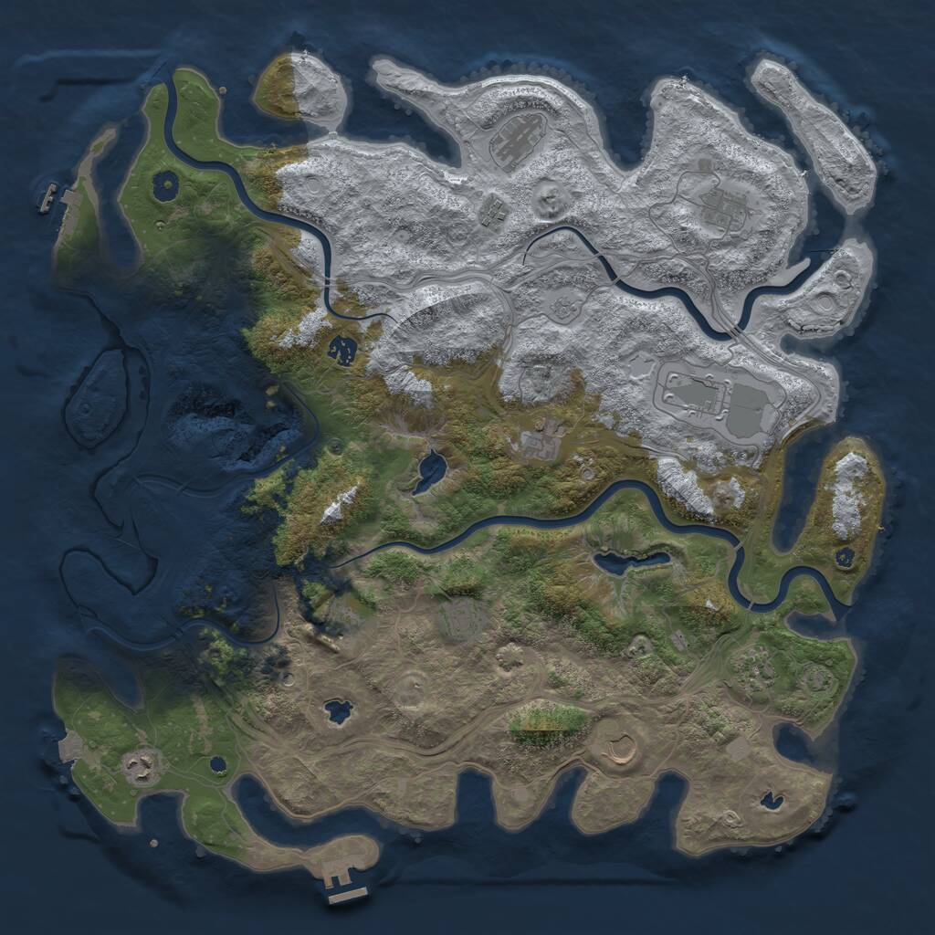 Rust Map: Procedural Map, Size: 4800, Seed: 69, 17 Monuments