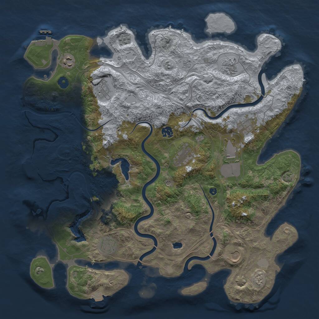 Rust Map: Procedural Map, Size: 4250, Seed: 1247832905, 16 Monuments