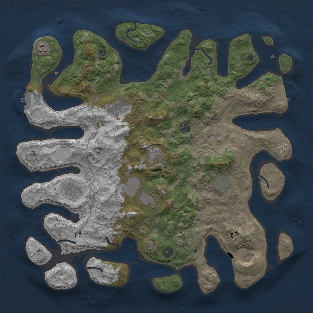 Rust Map: Procedural Map, Size: 4300, Seed: 78154, 19 Monuments