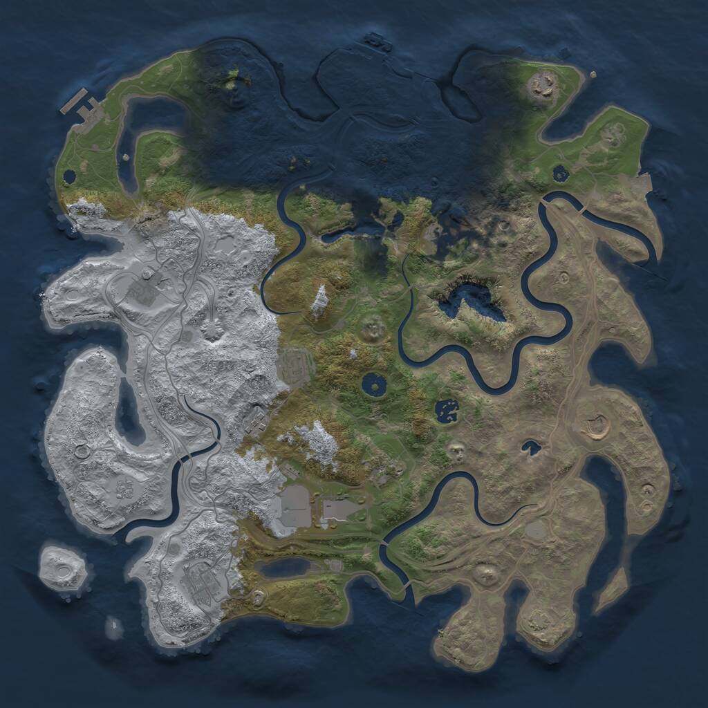 Rust Map: Procedural Map, Size: 4300, Seed: 5744747, 16 Monuments