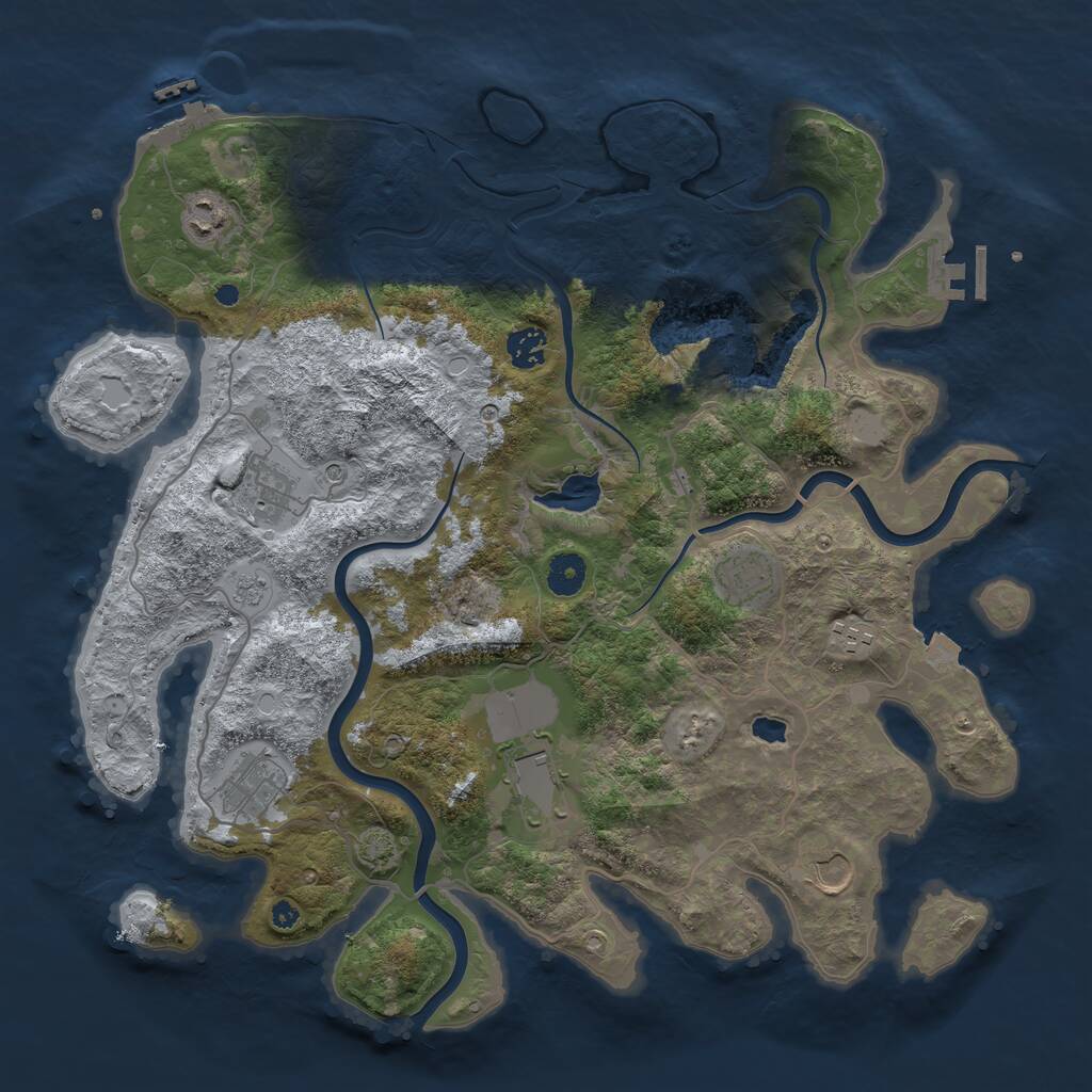 Rust Map: Procedural Map, Size: 4000, Seed: 4187, 14 Monuments