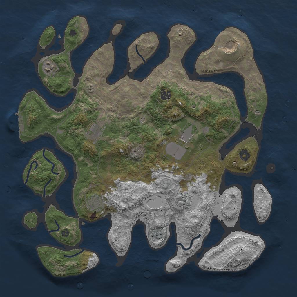 Rust Map: Procedural Map, Size: 4000, Seed: 1141298067, 15 Monuments