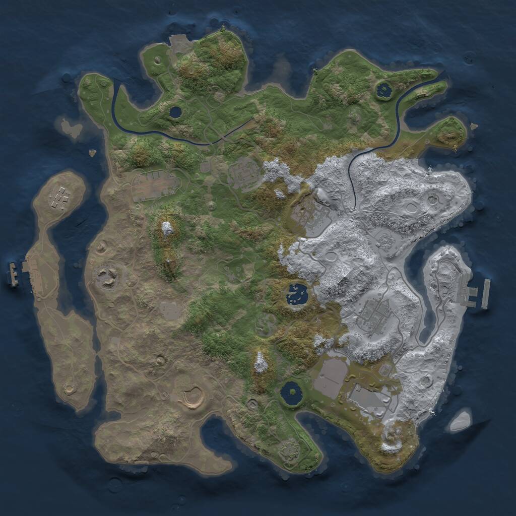 Rust Map: Procedural Map, Size: 3500, Seed: 1775962006, 15 Monuments