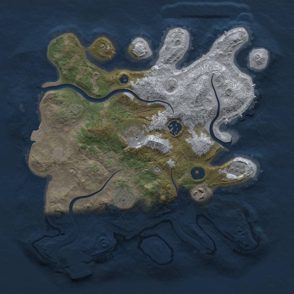 Rust Map: Procedural Map, Size: 3250, Seed: 5000, 9 Monuments