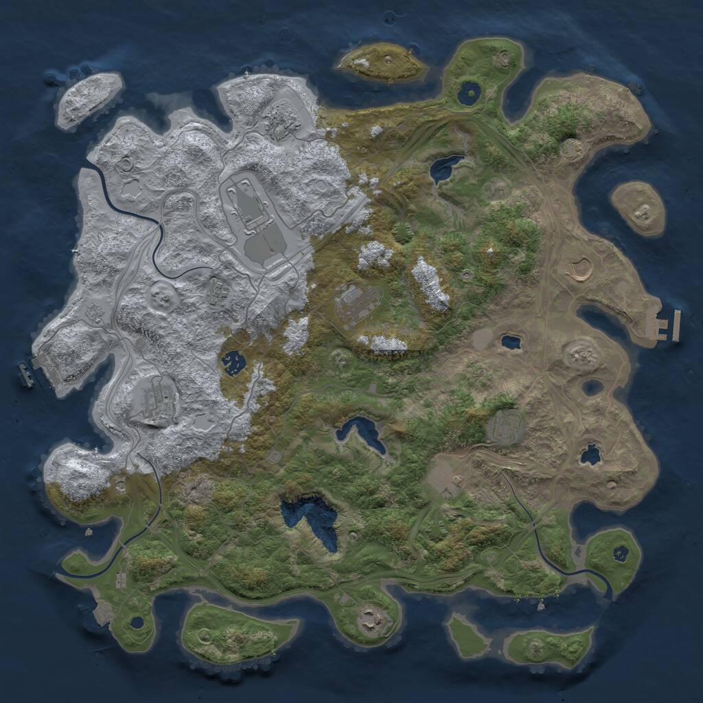 Rust Map: Procedural Map, Size: 4500, Seed: 7165885, 16 Monuments