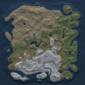 Thumbnail Rust Map: Procedural Map, Size: 4300, Seed: 548881830, 16 Monuments