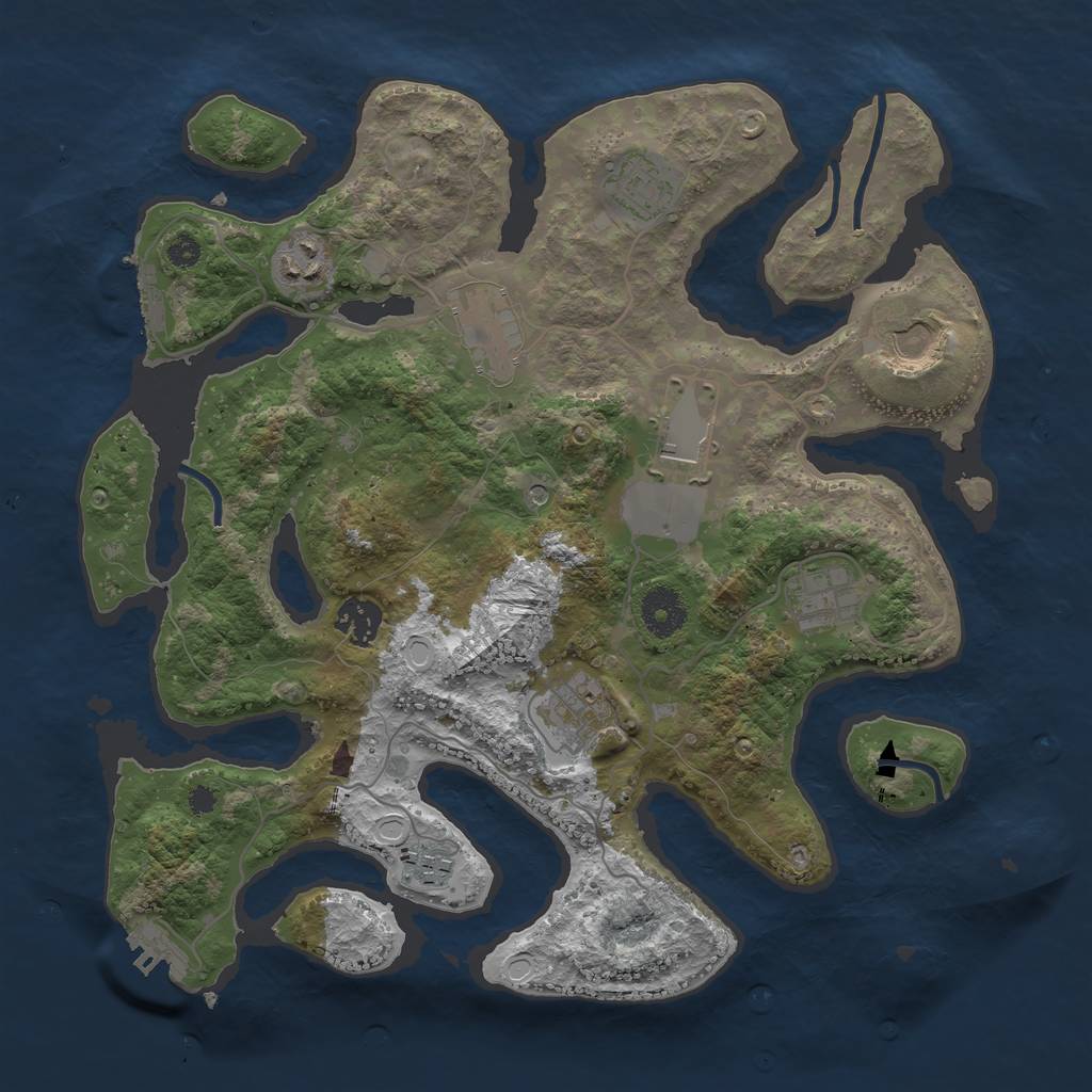Rust Map: Procedural Map, Size: 3500, Seed: 819626760, 17 Monuments