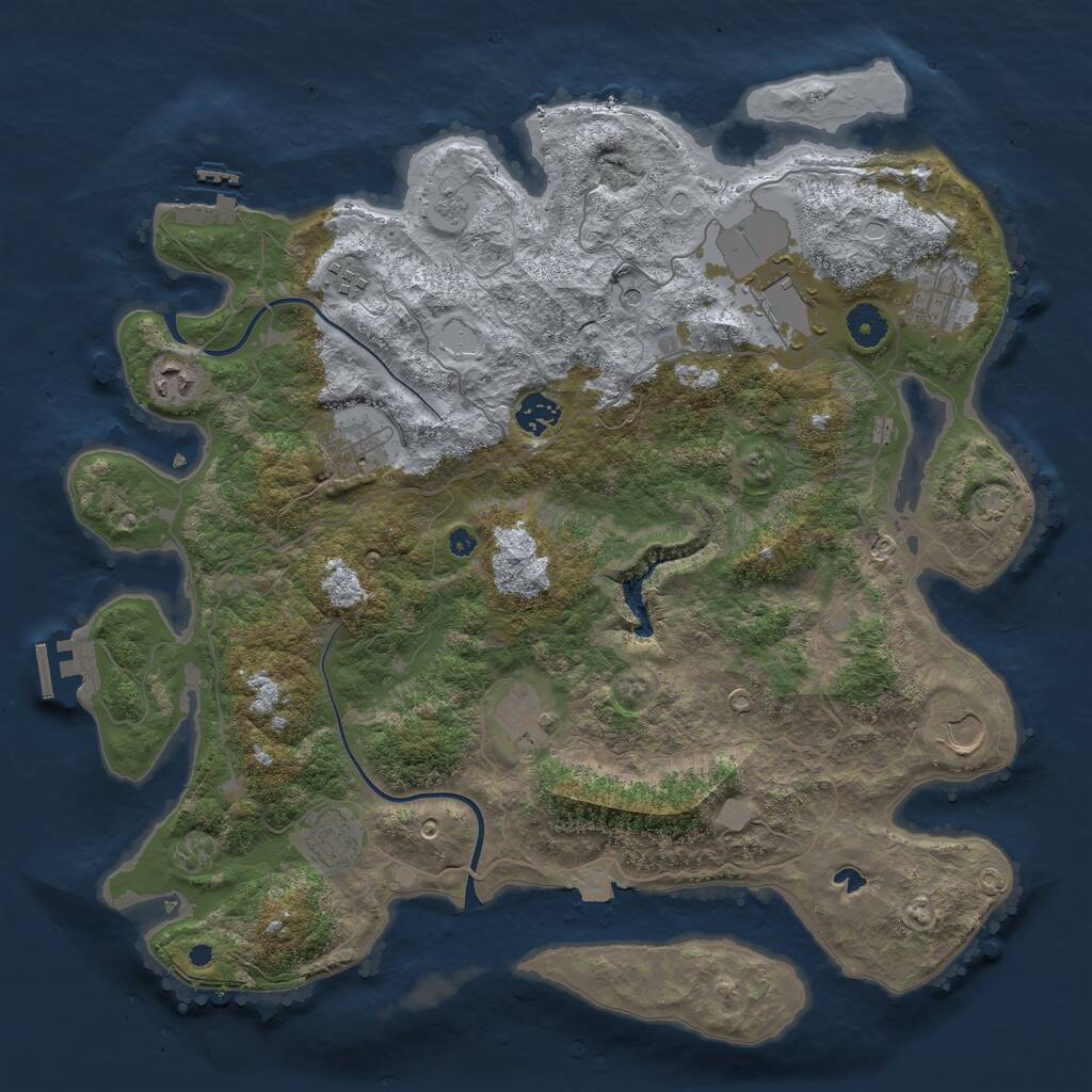Rust Map: Procedural Map, Size: 4000, Seed: 8656, 15 Monuments