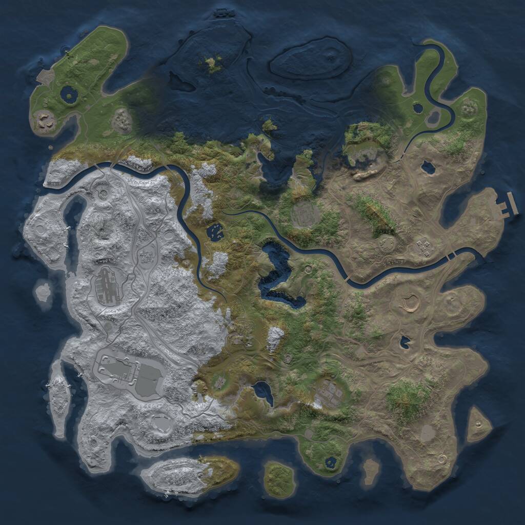 Rust Map: Procedural Map, Size: 4500, Seed: 1651527165, 16 Monuments