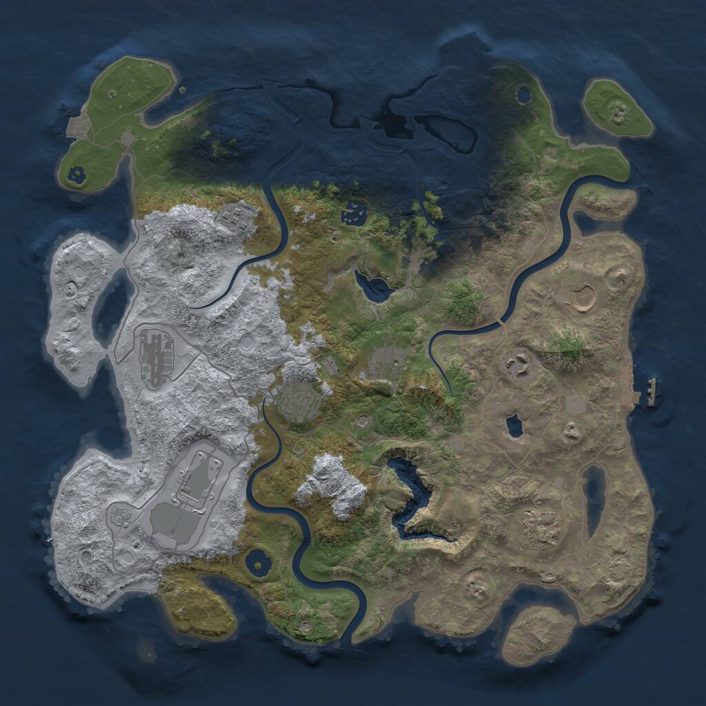Rust Map: Procedural Map, Size: 4000, Seed: 844876, 15 Monuments