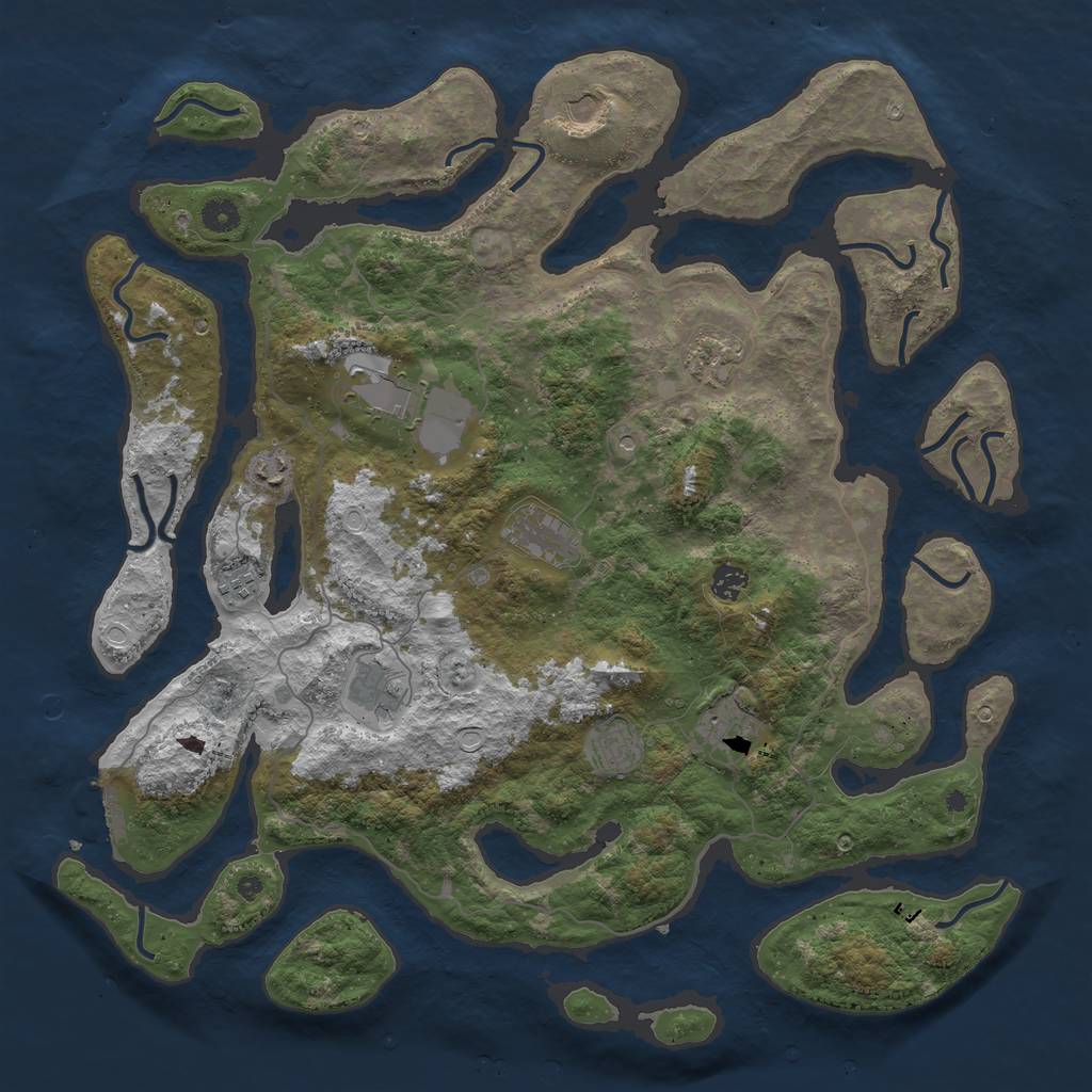 Rust Map: Procedural Map, Size: 4500, Seed: 550141159, 17 Monuments