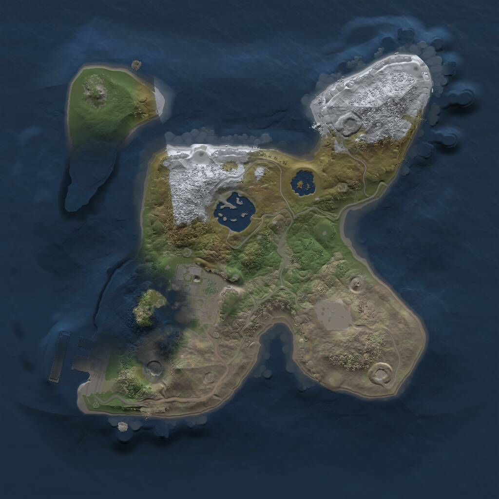 Rust Map: Procedural Map, Size: 2000, Seed: 235867197, 5 Monuments