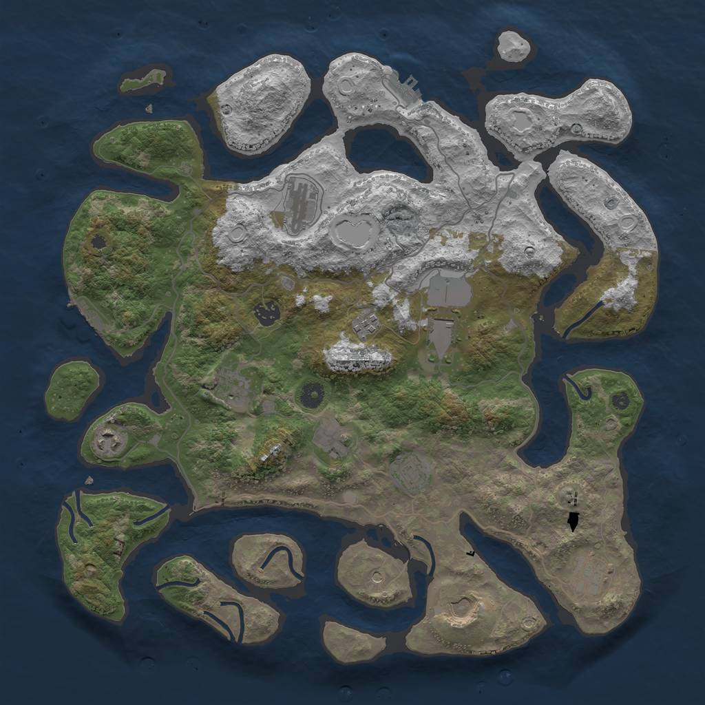 Rust Map: Procedural Map, Size: 4200, Seed: 468, 18 Monuments