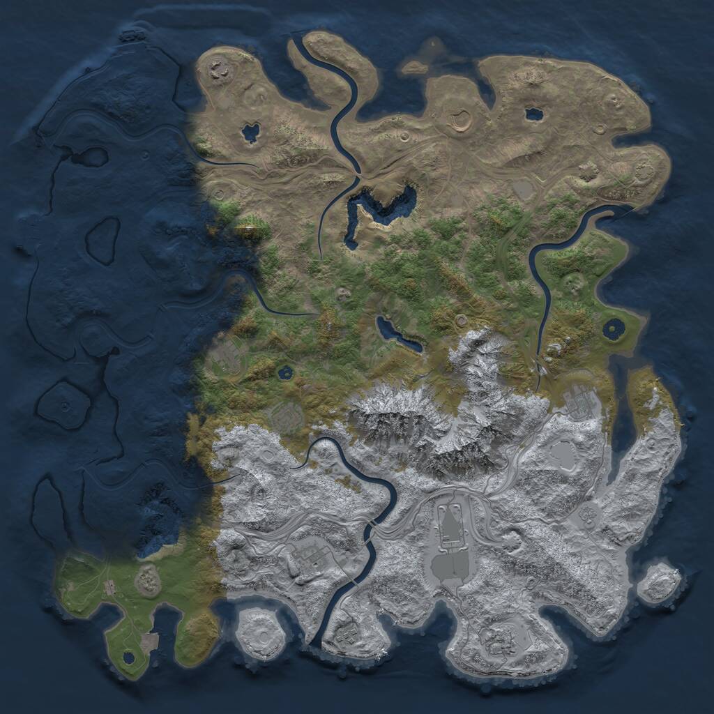 Rust Map: Procedural Map, Size: 5000, Seed: 5642318, 15 Monuments