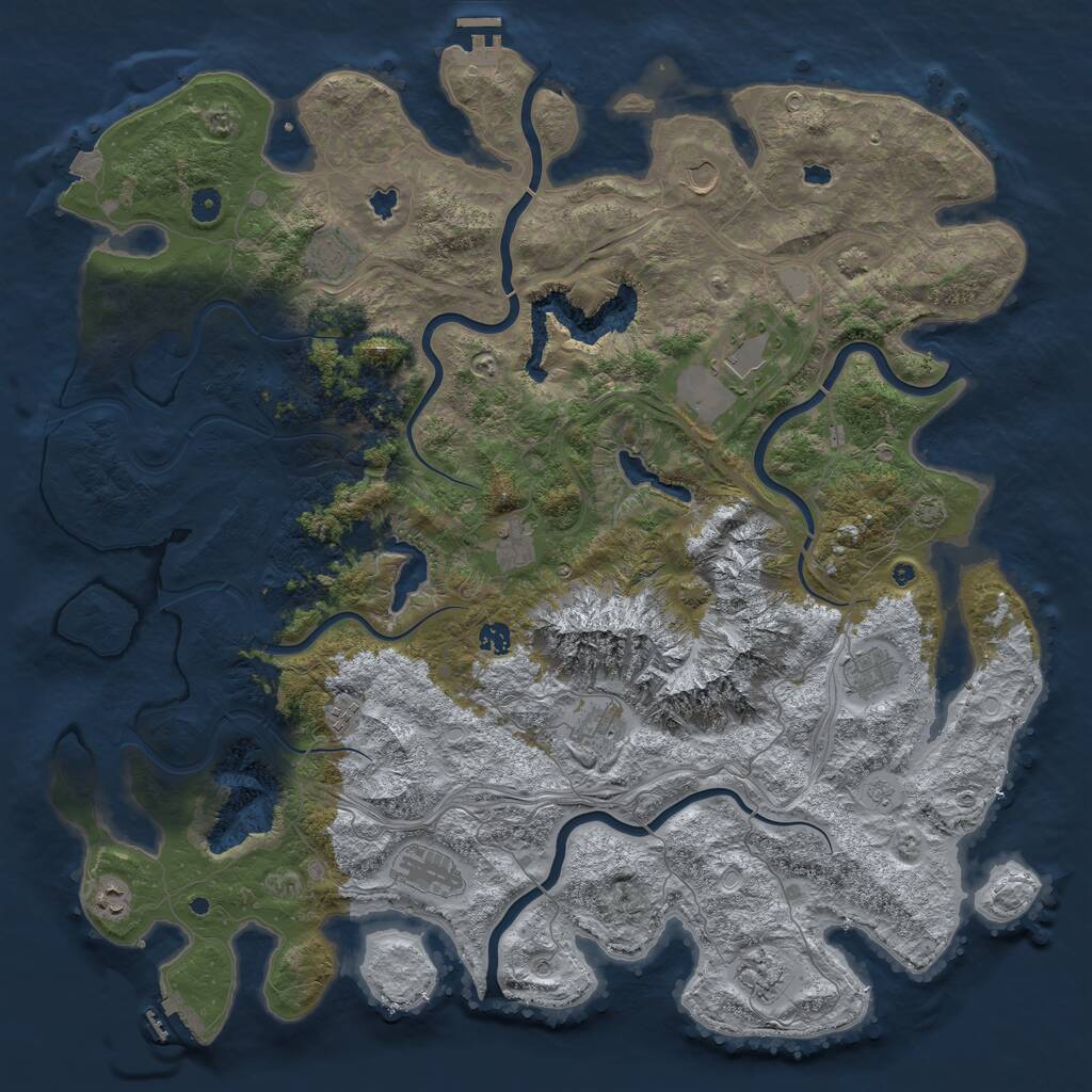 Rust Map: Procedural Map, Size: 5000, Seed: 5642318, 17 Monuments