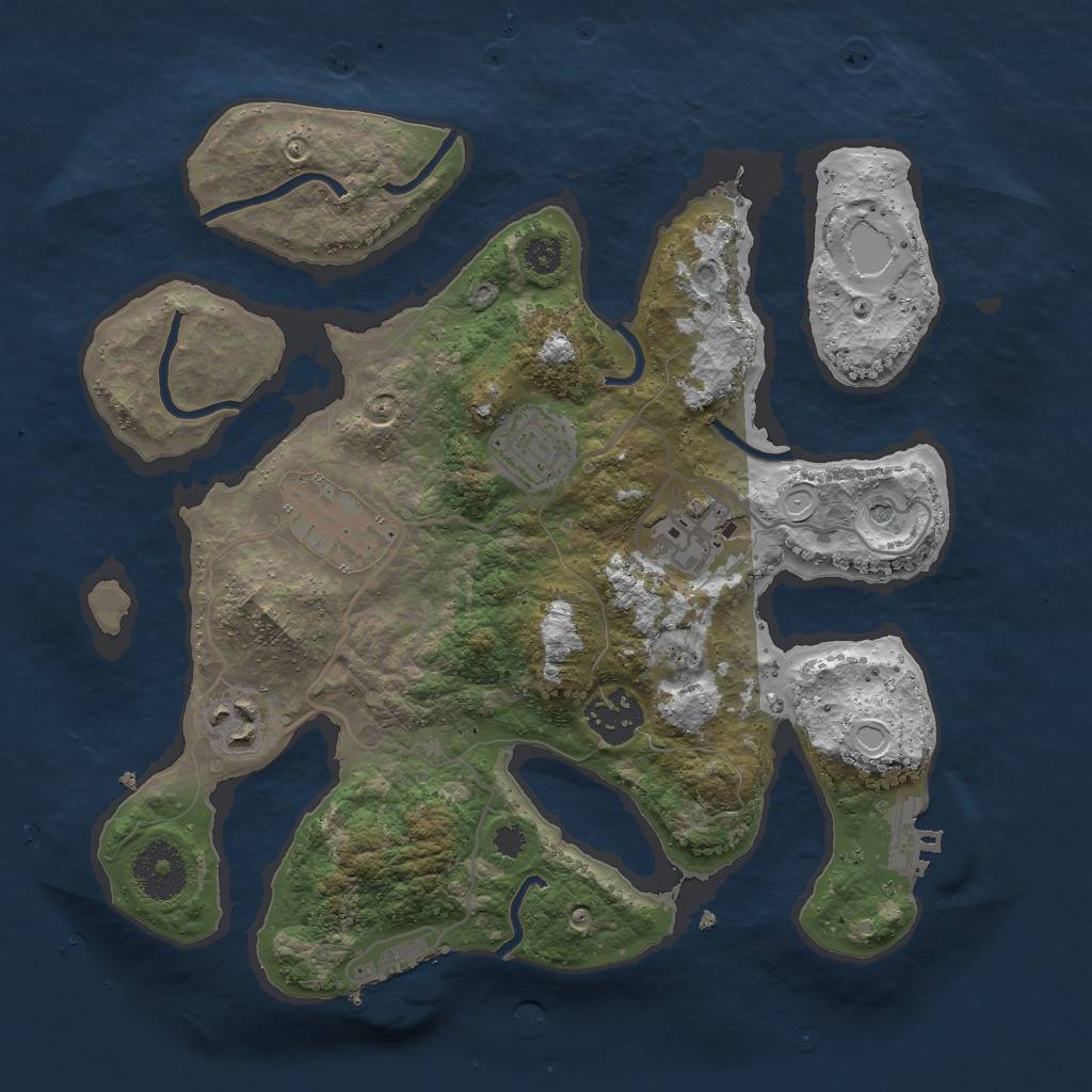 Rust Map: Procedural Map, Size: 3000, Seed: 2218, 13 Monuments