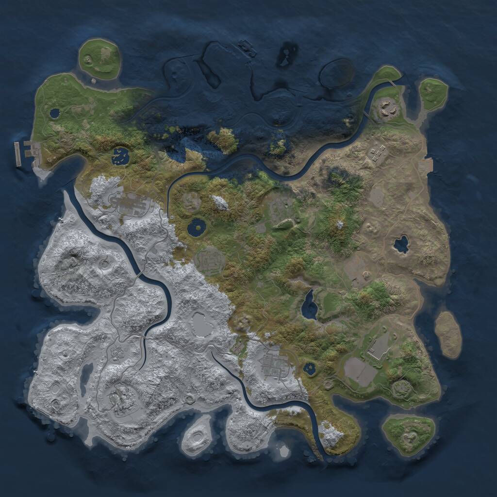 Rust Map: Procedural Map, Size: 4100, Seed: 98124576, 16 Monuments