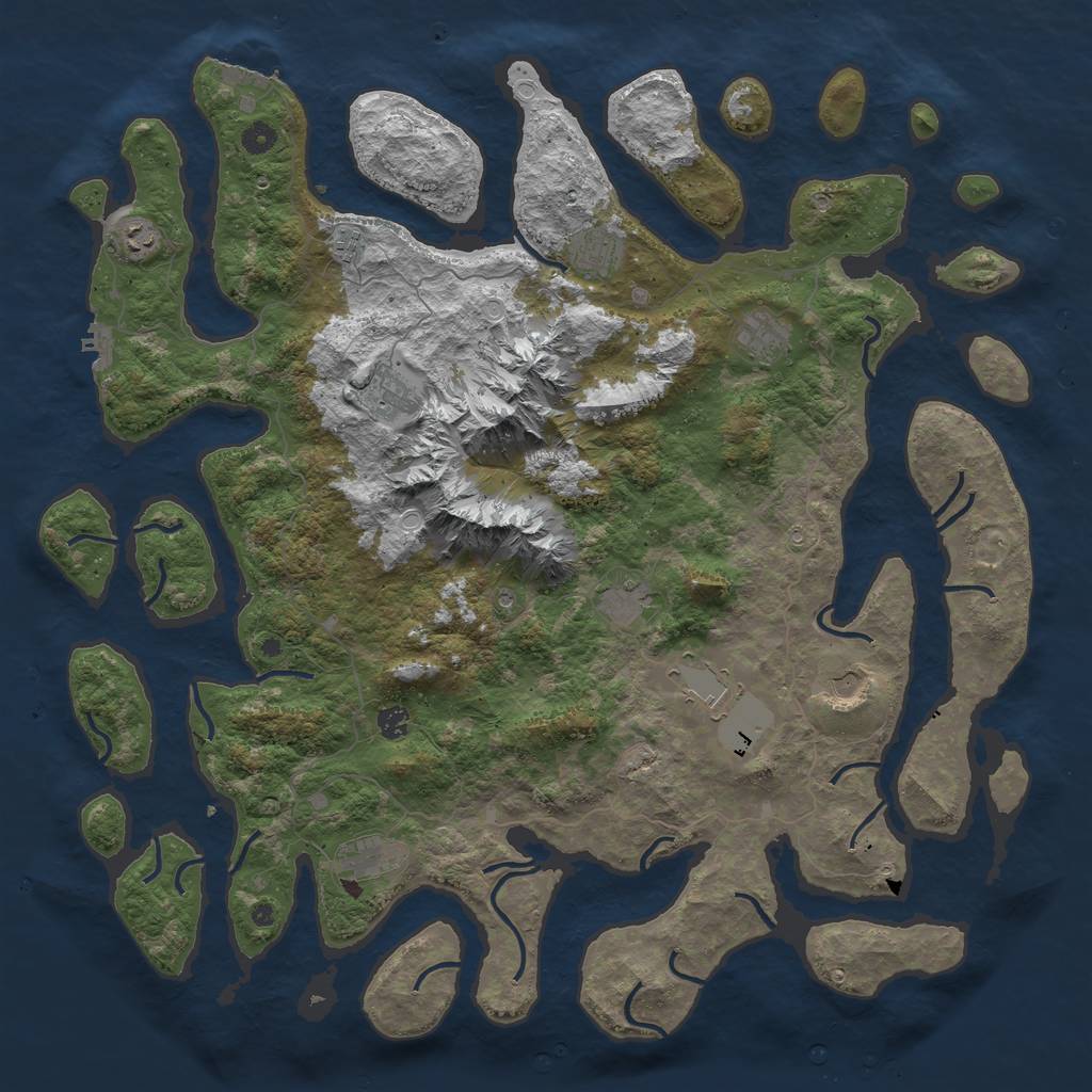 Rust Map: Procedural Map, Size: 5000, Seed: 22774, 18 Monuments